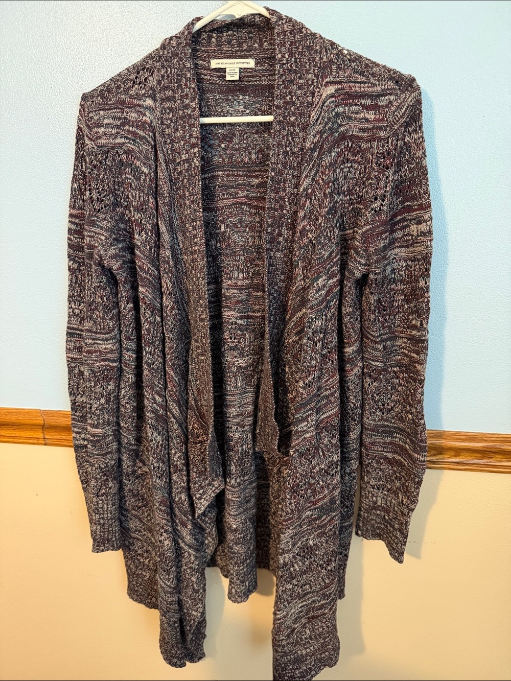 American Eagle Outfitters Boho Marled Knit Open-Front Cardigan size Medium